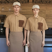 Uniforme d'été à manches courtes pour le personnel de restauration 25165-66 – Style professionnel pour équipes de service de restaurants, hôtels et cafés