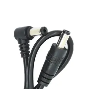 Pabrik Hitam Bulat PVC 24AWG, 22AWG 2.5MM 5.5MM Male DC Power Kabel