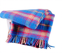 Couverture chauffante à carreaux en laine organique 100% de luxe avec technique tissée quatre saisons personnalisable pour les voyages à l'hôtel à la maison