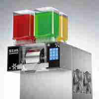 Machine à glace pilée automatique Oceanpolar quatre saveurs en acier inoxydable, 120 kg/24h, avec écran tactile et auto-nettoyage