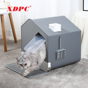 Grote Huisvormige Huisdiertraining Handig Schoonmaken Ingesloten Plastic Kattenbak - Product Image 3