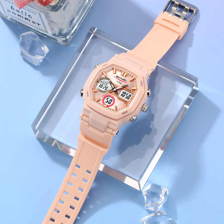New Arrival Skmei 2389 White Sport Analogue Digital Watch for Girl and Boy Waterproof 50 Meters Fashion Wristwatch Multifunction