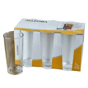 סיטונאי סובלימציה Drinkware 6pcs רגיל קולינס זכוכית כוס 255cc ויסקי שתיית כוסות עם לוגו מותאם אישית