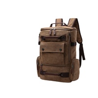 Sac à dos de voyage vintage euro-américain en toile avec fermeture éclair, petite capacité, résistant à l'usure, robuste, durable, unisexe, 20L, compartiment pour ordinateur