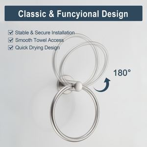 Porte-<span class=keywords><strong>serviette</strong></span> mural en acier inoxydable de conception ronde pour salle de bain - Product Image 4