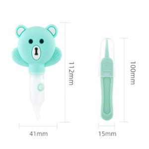 Aspirador <span class=keywords><strong>Nasal</strong></span> Manual de Silicona de Grado Alimenticio para Bebés, con Forma de Oso de Dibujos Animados, con Clip para Mocos - Product Image 6