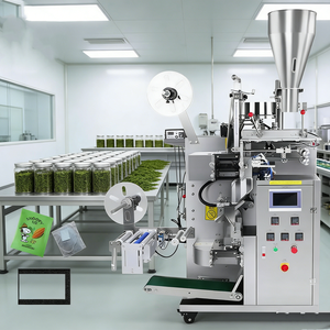 Machine de conditionnement verticale pour sachets de thé en feuilles avec étiquetage à fil, pour emballages triangulaires en papier - Product Image 1