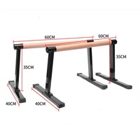 Utilisation commerciale vente chaude Dip Push up Stand manche en bois Gym Equalzer Paralettes en bois