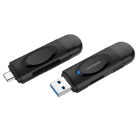 Funda de ABS ligera para portátil, lector de tarjetas SD, TF, USB 3,0, Adaptador tipo C para Macbook y PC, venta al por mayor de fábrica