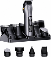 Rasoir électrique professionnel à lames oscillantes, étanche IPX6, double lame, avec écran LCD, pour homme, pour l'entretien de la barbe