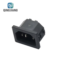 Prise industrielle en cuivre IEC C14, prise mâle à angle droit, 3 broches, adaptateur d'alimentation AC 250V 10A