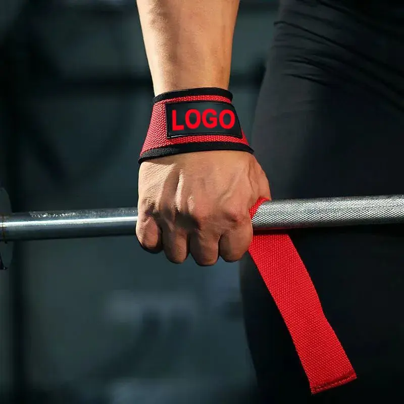 Atacado de nylon fitness pulseira de levantamento de peso para academia de levantamento de peso com logotipo personalizado pulseiras de boa qualidade