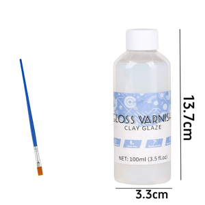 Barniz de Arcilla de Secado al Aire de 100 ml y 50 ml con Etiquetas Personalizables, Acabado Brillante y Mate, Pinturas Impermeables y Resistentes a los Arañazos para Manualidades y Cerámica - Product Image 1