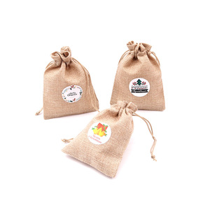 Natural Promoción de <span class=keywords><strong>yute</strong></span> <span class=keywords><strong>Lino</strong></span> Navidad Candy Mini personalizado bolsas de regalo de impresión - Product Image 5