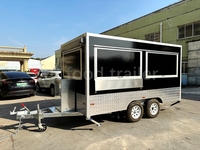 Camion-restaurant mobile de 14 pieds pour la préparation de hot-dogs et tacos, avec cuisine complète et réservoir d'eau, sur remorque