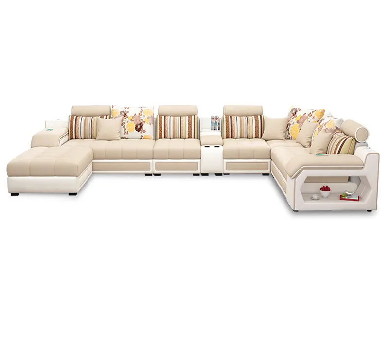 Оптовая продажа с фабрики элитной мебели диван 7 местный диван с обивкой из бархатной ткани u образный угловой диван-кровать для секционных Лидер продаж в США