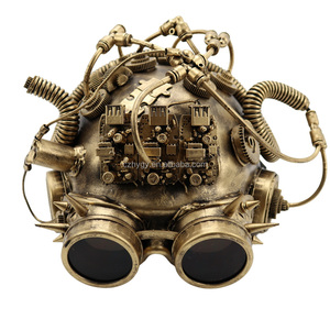 Hochwertige Steampunk Cyberpunk Style Voll gesichts roboter Gasmaske Spike für Halloween mit Brillen partys Horror Theme Kostüme - Product Image 1