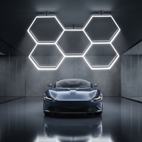 Barre lumineuse à motif nid d'abeille, éclairage Hexagrid pour station de lavage de voitures, lampe de garage, design de plafond, lumières LED hexagonales