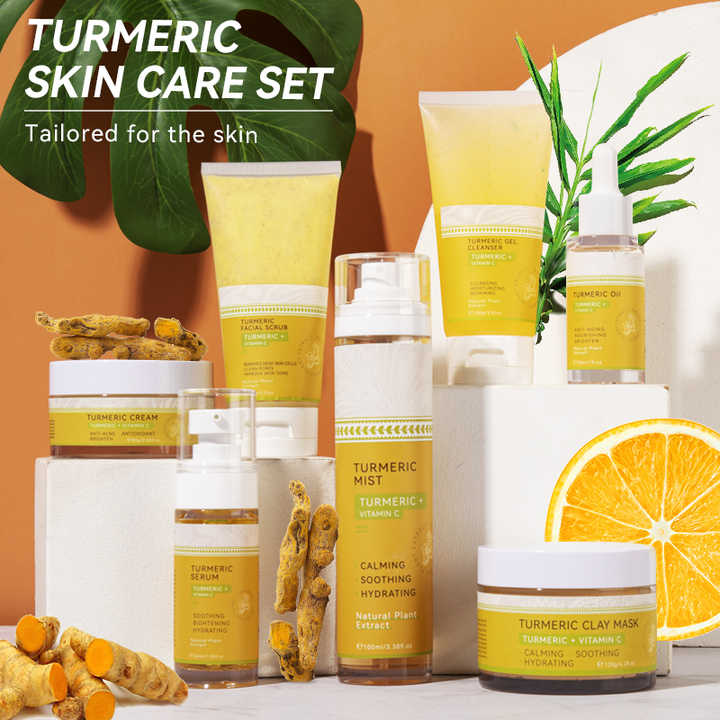 7pcs Gentle Antiaging Turmeric Skin Care Set Private Label With