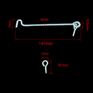 Crochet de fenêtre Hanweisong Y-140mm en acier au carbone, crochet de sécurité de style rétro pour porte et fenêtre, support fixe - Product Image 4