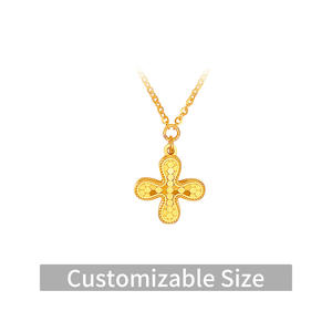 สร้อยคอทองคำแท้ 24K รูปใบโคลเวอร์สี่แฉก ทองคำบริสุทธิ์ <span class=keywords><strong>999.9</strong></span> ปรับแต่งวัสดุได้ สร้อยจี้นำโชค เครื่องประดับแฟชั่น - Product Image 1