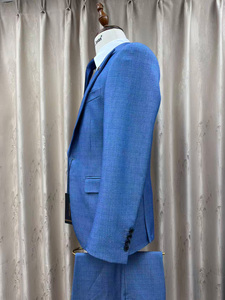 بدلات رجالي مضادة للتجاعيد سريعة الجفاف مقاس كبير 3 صدريات واحدة الصدر سترة السراويل الصيف حفل زفاف الأعمال الرسمية - Product Image 5