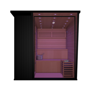 Kit de sala de <span class=keywords><strong>sauna</strong></span> finlandesa tradicional para exteriores DIY fácil para <span class=keywords><strong>spa</strong></span> en casa, calentador de <span class=keywords><strong>sauna</strong></span> de ahorro de energía de calentamiento rápido - Product Image 6