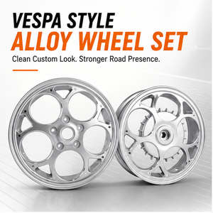 Cerchi Ruota Anteriore e Posteriore per <span class=keywords><strong>Vespa</strong></span> Spring Primavera Sprint <span class=keywords><strong>125</strong></span> 150 <span class=keywords><strong>LX</strong></span> <span class=keywords><strong>125</strong></span> I-Get LXV Accessori Moto - Product Image 1