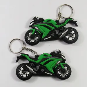 Индивидуальная рекламная мягкая ПВХ-брелок для ключей, 3D изготовленные на заказ резиновые брелки в форме мотоцикла