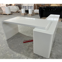 Table de médecin blanc brillant, bureau de bureau à hauteur Variable