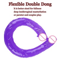 Dildo Doble de 17 Pulgadas de Largo, Dildo Grande de Silicona Realista, Juguetes Sexuales para Mujeres, Parejas, Lesbianas, Estimulación Anal y Vaginal