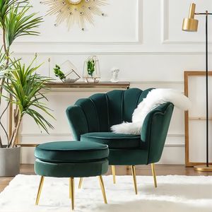 Silla Nórdica al por mayor para sala de estar, sofá individual de ocio moderno, muebles, silla decorativa de terciopelo con flores de metal - Product Image 5