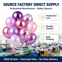 60 ballons en latex épais et brillants de 12 pouces, violet et rose avec confettis, pour la Saint-Valentin et les décorations de fête d'anniversaire