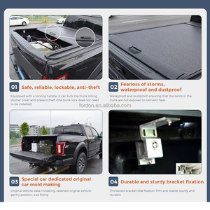 ฝาปิดภาชนะอะลูมิเนียมอัลลอยแบบยืดหดได้สำหรับล็อกแรนเจอร์และฝาลูกกลิ้งกันน้ำสำหรับ NP300ฟอร์ด F150 - Product Image 4