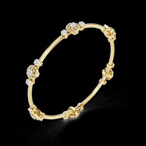 Pulsera de Plata de Ley con Diamantes Florales, Diamantes Cultivados en Laboratorio, Diseño Elegante Inspirado en Flores para Regalo o Fiesta - Product Image 2