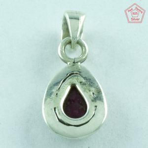 Dije de Plata de Ley 925 con Piedra de Ágata Rubí, Calidad Extrema, Estilo Clásico, Unisex, Mayorista de la India - Product Image 3