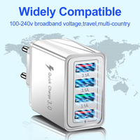 Chargeur rapide multi-ports USB Type-C 3.1A 4 ports avec prise EU/US/UK pour Samsung Mobile OEM