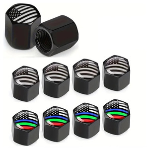 American Flag Valve Cap Aluminum Alloy Car Tire Dust Cover For Sedans <b>TPMS</b> Sensor - Product Image 2