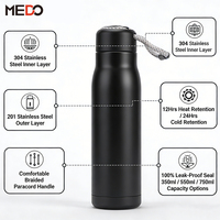 Termo Deportivo de Acero Inoxidable 304, Botella de Agua Portátil de Gran Capacidad, Termo de Vacío para Gimnasio, Viajes y Actividades al Aire Libre, con Logotipo Personalizado