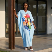 Nouvelle Robe Longue Bohème Africaine en Chiffon Bazin pour Femme, Grande Taille, Ample et Respirante, Idéale pour l'Été, Kaftan Boubou Bubu Maxi pour Quotidien et Fêtes