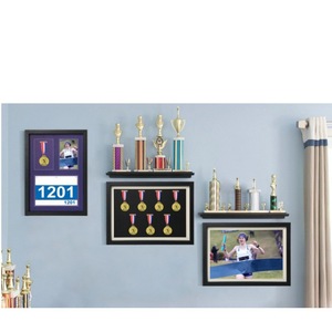 Cadre en bois multi-compartiments pour médailles de marathon, boîte à souvenirs en bois creux, vitrine pour certificats et objets sportifs - Product Image 4
