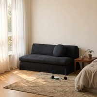 Canapé modulaire durable de style Wabi-sabi avec rembourrage en éponge, revêtement en tissu, canapé minimaliste au sol, sectionnel pour salon moderne