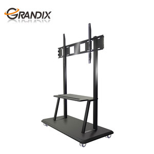 Supporto <span class=keywords><strong>TV</strong></span> LED <span class=keywords><strong>Mobile</strong></span> <span class=keywords><strong>Moderno</strong></span> in Metallo con Nuovo Design, Regolabile e con Ruote per Schermi da 50-110 Pollici - Product Image 2