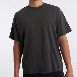 T-shirt vierge épais à épaules tombantes, coupe oversize, 100% coton de haute qualité, style boxy, uni, pour homme - Product Image 1