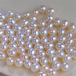 6.5-7mm 3a grado bianco rosa ovale di riso a goccia vera e propria acqua dolce originale <span class=keywords><strong>perle</strong></span> di acqua dolce - Product Image 1