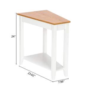 Mesa de sofá DB Light Nogal y blanco Diseño simple e irregular para juegos de sala de estar - Product Image 1