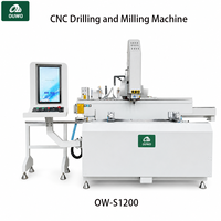 Machine de perçage et de fraisage de profilés en aluminium CNC servo-électrique certifiée CE 380V OUWO 1200 mm pour la fabrication de fenêtres et de portes