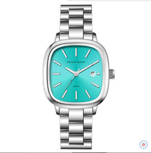 Relojes cuadrados HM, relojes de pulsera de cuarzo de moda impermeables dorados de marca Original de alta calidad de lujo, reloj CALENDARIO DE ACERO INOXIDABLE - Product Image 4