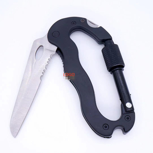 carabiner with small tools knife promotion gift carabiner climbing camping bottle openers for outdoor