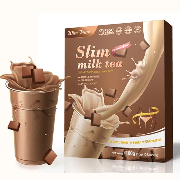 Factory store slim milk tea Natural slimming weight loss Winstown flat belly chocolate flavor milk tea